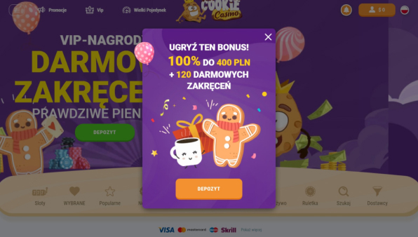 Krok 3 rejestracji CookieCasino